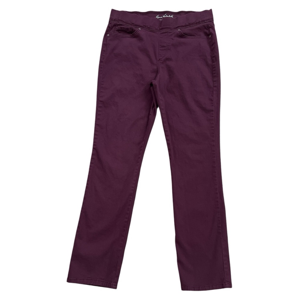 Gloria Vanderbilt‎ Women’s Burgundy Avery Stretch Pull On Straight Leg Pants 10